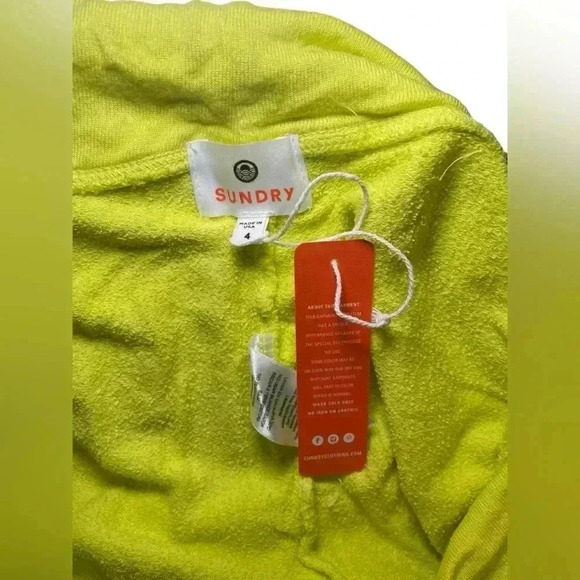 Sundry NEW NWT Neon Yellow Joggers Size XL - Picture 4 of 5